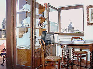 (d) view while sitting on the sofa