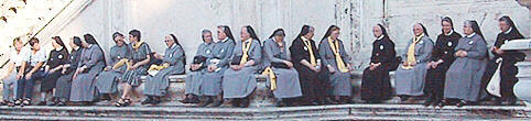 Flock of Nuns sitting on Capitol Hill